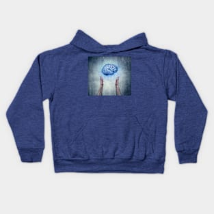 holding brain Kids Hoodie